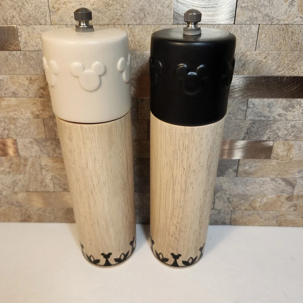 Disney Mickey Mouse Salt and Pepper Mill Set Wood Black Cream FAC-014182-21106